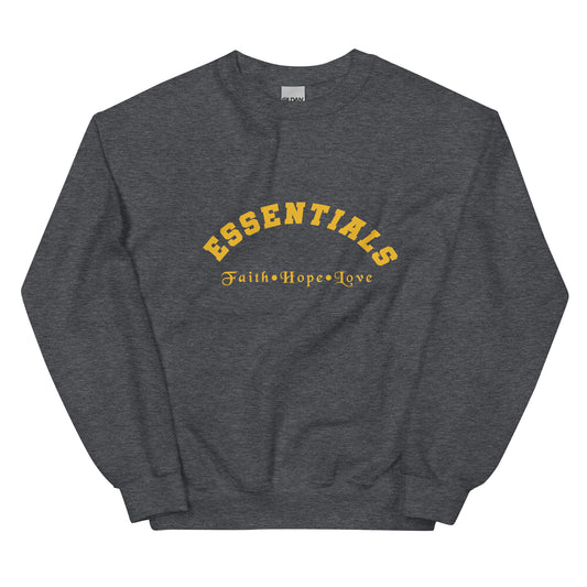 Essentials Sweatshirt (Tangerine Logo on Gray)